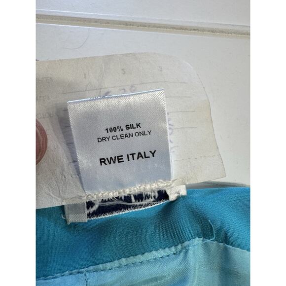 Vintage Oscar De La Renta Silk Skirt Blue Side Ruffle Pocket Rare Prototype Sz 2 - Picture 5 of 8